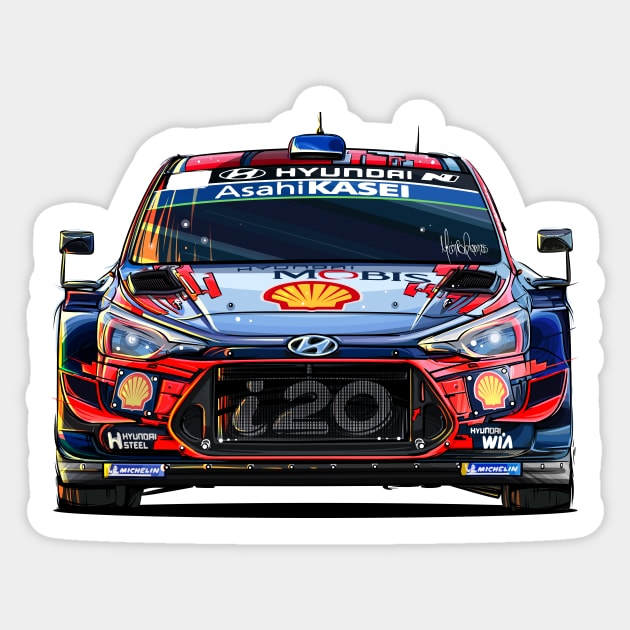 Hyundai i20 WRC Artwork Sticker by Mario Ramos Rally Art